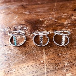 Open Shank "Bar" Rings with Swarovski